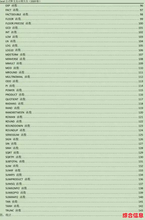 掌握Excel核心函数公式:高效数据处理技巧与实战应用大全 掌握Excel核心函数公式:高效数据处理技巧与实战应用大全