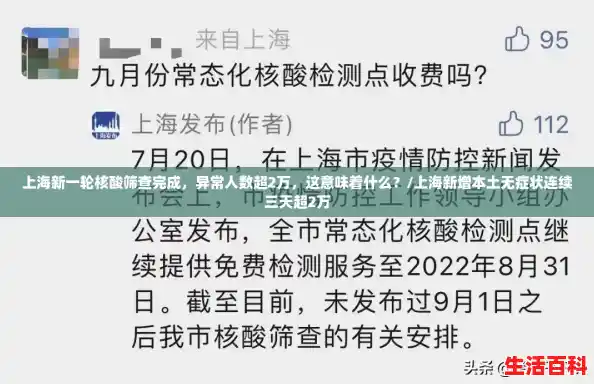上海新一轮核酸筛查完成，异常人数超2万，这意味着什么？/上海新增本土无症状连续三天超2万