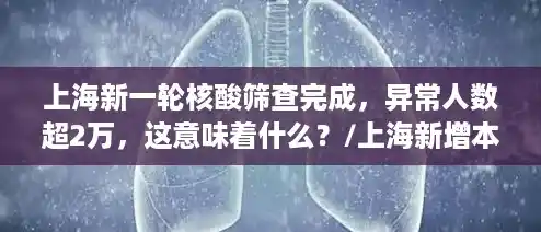 上海新一轮核酸筛查完成，异常人数超2万，这意味着什么？/上海新增本土无症状连续三天超2万