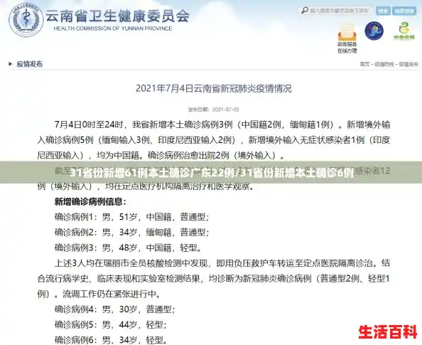 31省份新增61例本土确诊广东22例/31省份新增本土确诊6例