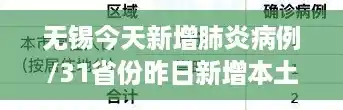 无锡今天新增肺炎病例/31省份昨日新增本土112+241