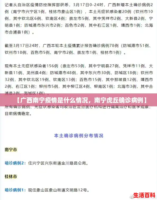 【广西南宁疫情是什么情况，南宁虎丘确诊病例】
