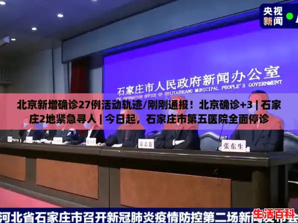 北京新增确诊27例活动轨迹/刚刚通报!北京确诊+3 | 石家庄2地紧急寻人 | 今日起,石家庄市第五医院全面停诊 北京新增确诊27例活动轨迹/刚刚通报!北京确诊+3 | 石家庄2地紧急寻人 | 今日起,石家庄市第五医院全面停诊