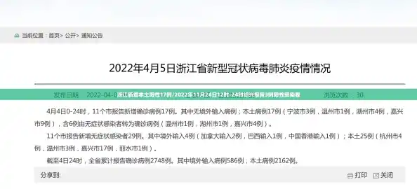 浙江新增本土阳性17例/2022年11月24日12时-24时绍兴报告3例阳性感染者 浙江新增本土阳性17例/2022年11月24日12时-24时绍兴报告3例阳性感染者