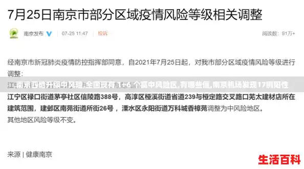 南京四地升级中风险,全国现有 1+6 个高中风险区,有哪些值,南京机场发现17例阳性 南京四地升级中风险,全国现有 1+6 个高中风险区,有哪些值,南京机场发现17例阳性