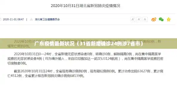 广东疫情最新状况(31省新增确诊24例涉7省市) 广东疫情最新状况(31省新增确诊24例涉7省市)