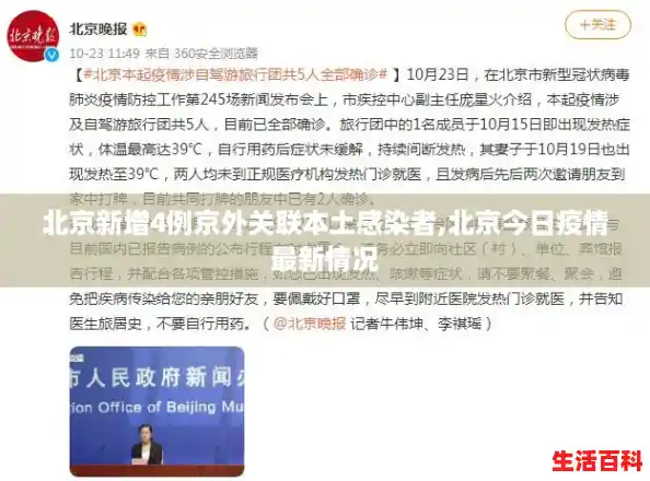 北京新增4例京外关联本土感染者,北京今日疫情最新情况 北京新增4例京外关联本土感染者,北京今日疫情最新情况