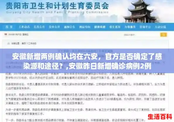 安徽新增两例确认均在六安，官方是否确定了感染源和途径？,安徽昨日新增确诊病例2例