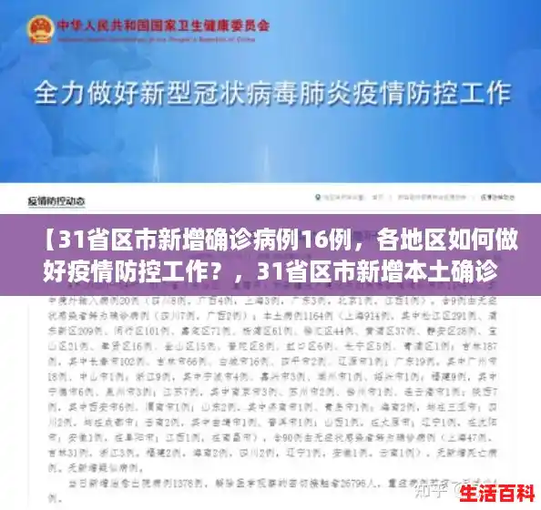 【31省区市新增确诊病例16例，各地区如何做好疫情防控工作？，31省区市新增本土确诊病例30例】