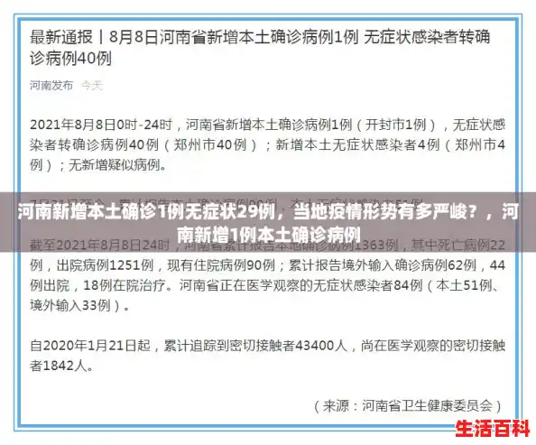河南新增本土确诊1例无症状29例，当地疫情形势有多严峻？，河南新增1例本土确诊病例