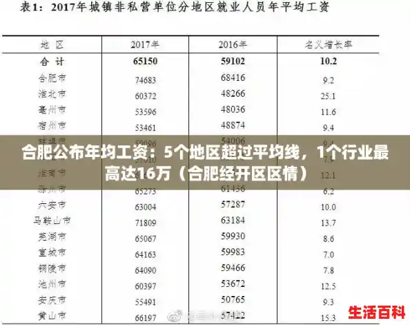 合肥公布年均工资:5个地区超过平均线,1个行业最高达16万(合肥经开区区情) 合肥公布年均工资:5个地区超过平均线,1个行业最高达16万(合肥经开区区情)