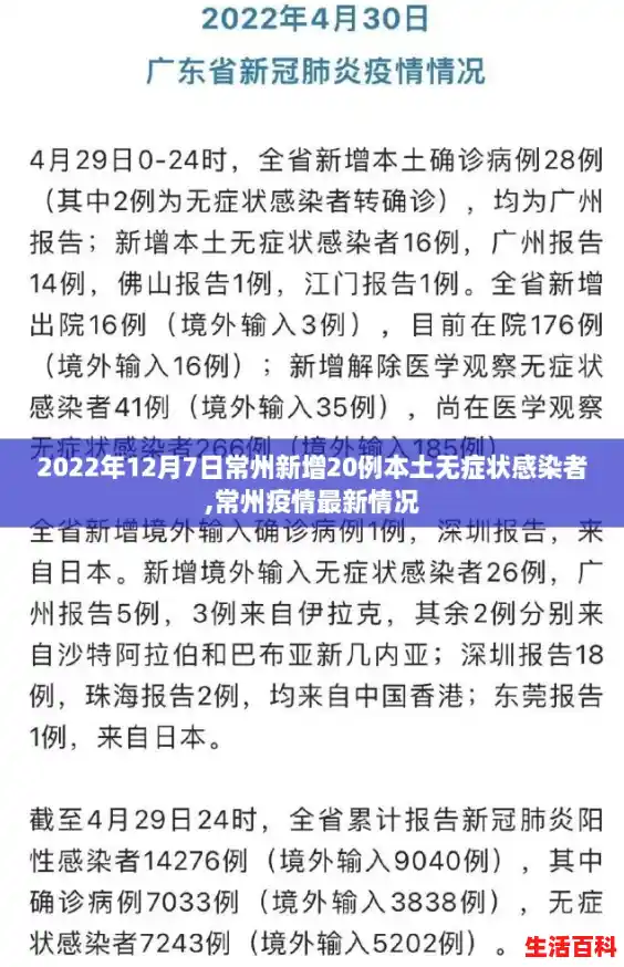 2022年12月7日常州新增20例本土无症状感染者,常州疫情最新情况