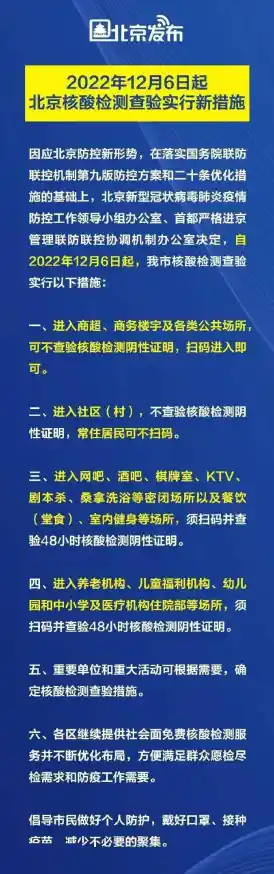 北京发布最新防疫要求/北京查验核酸政策